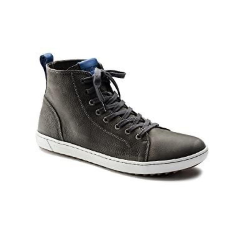 NWB Birkenstock Bartlett asphalt leather Men's Gray High-Top Sneakers